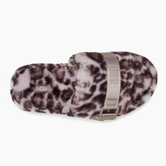 NEW UGG Women’s Fluffita Panther Print Slipper Slides Smokey Gray 6,7,8,9,10 - Picture 3 of 16